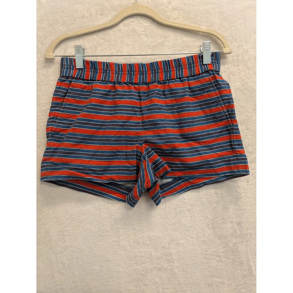 J.Crew Womens Striped Linen Blend Shorts Red Blue Size 0‎ Elastic Waist